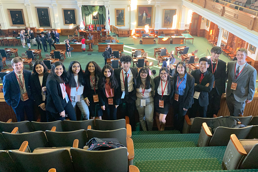 Youth and Government students are taking a trip to Austin for the State Conference. Many students will compete in the Legislative Branch of the mock government, which entails writing their own bills about issues they feel worthy of discussion and debating them.

