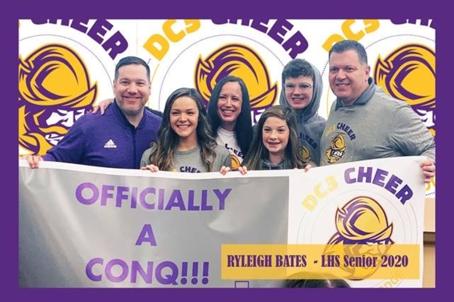 Moving on to cheer at the collegiate level, senior Ryleigh Bates signs to Dodge City College. While cheering at Dodge City, Bates plans to continue her education at either Texas Tech or The University of Arkansas.