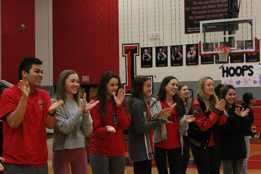Redhawks clap along to Just Dance during advisory on Friday, Jan. 31, 2020.