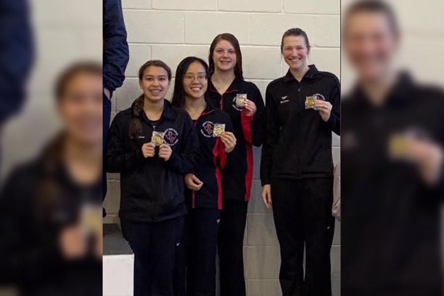 The relay team of freshman Maria Oushalkas, senior Hannah Nguyen, juniors Rachel Easton and Mallory Showalter, qualified for state in both the 200 yard medley relay, and the 200 yard freestyle.

Going into it [state], my only expectation for me is to just get a faster split for my leg of the race, Nguyen said. If everyone tries their best, then we just see where we stand overall! Hopefully we can place well and beat our record time again.



