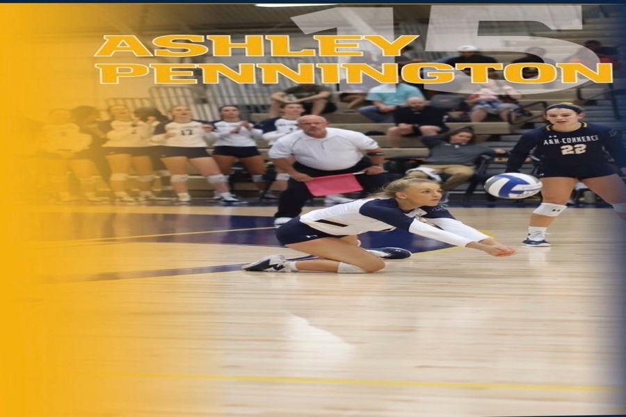 Class of 2019, graduate Ashley Pennington plays volleyball for Texas A&M Commerce. Pennington set a schedule for herself in order to stay committed to her training.