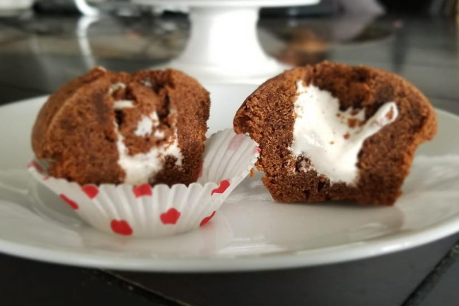 According to Girish, the possibilities are endless with this mini brownie recipe. Instead of a plain vanilla meringue as pictured, you could use your favorite fruit preserve to add a little tang to the filling. 