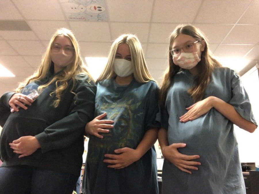 Students in Child Development take on a new project requiring them complete four full periods of school while wearing a pregnancy simulator. The experience provided students with a new perspective among multiple other revelations.