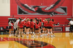 On Friday, the volleyball team faced the Lebanon Trail Blazers and swept them 3-0. They are still undefeated and placed first in District 10-5A, which gives the team momentum heading into the second round of district play.