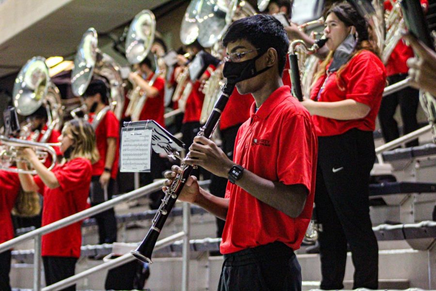 Playing in the stands at the Ford Center Thursday night at the Redhawks football game against Lebanon Trail, the band had a short turnaround to prepare for Saturdays All Region auditions. 