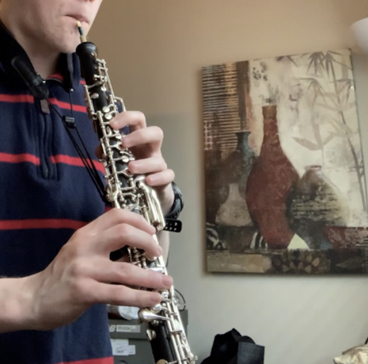 Learning to play the oboe became a passion for junior Joshua Mark. 