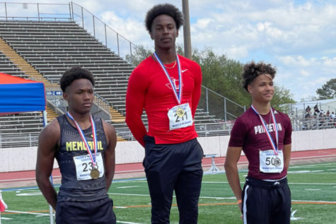 Finishing 1st in the triple jump, high jump, relays, as well as 3rd in 200, junior Evan Stewart helped the Redhawks boys track team to a 2nd place finish at the 5A Region II meet at UT-Arlington. 