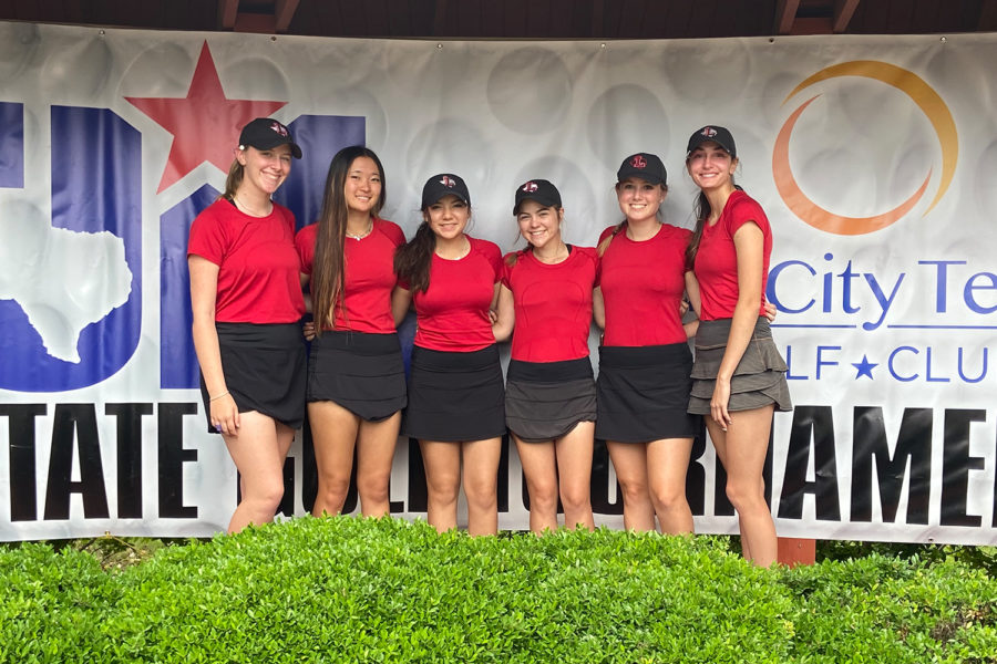 After finishing second in District 9-5A, the girls golf team placed 6th at the UIL 5A State Tournament Monday and Tuesday at White Wing Golf Club in Georgetown. The team finished 23 strokes behind state champion Alamo Heights with senior Raeleigh Davidson finishing 14th overall. 
