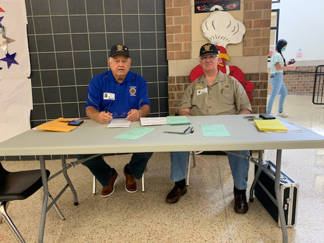 Volunteers from American Legion Post 178 were on campus Friday in the cafeteria to help eligible students register to vote. Monday is the deadline to register for Novembers elections. 
