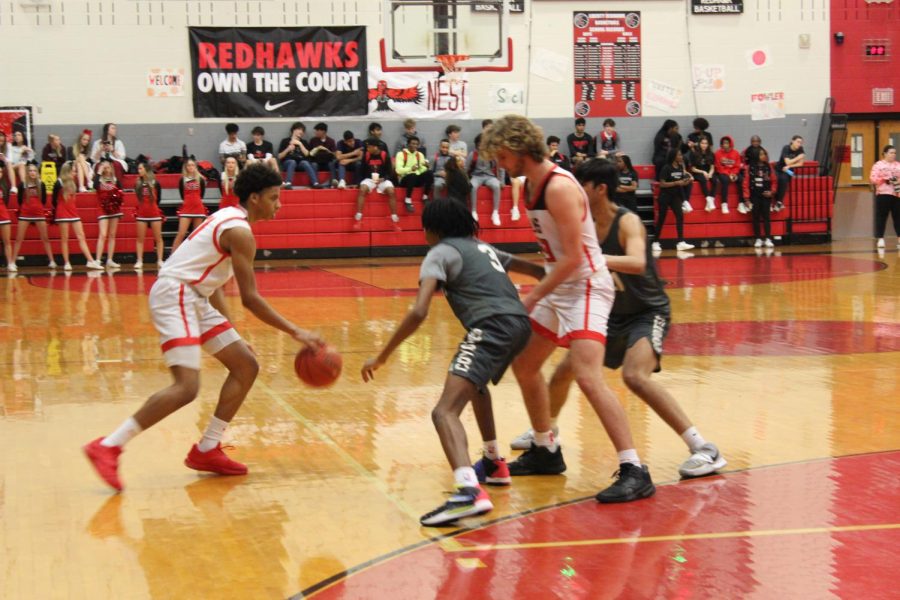 The boys basketball team scored another win on Friday against the Memorial Warriors. They scored 92 points in the game and earned the district championship.