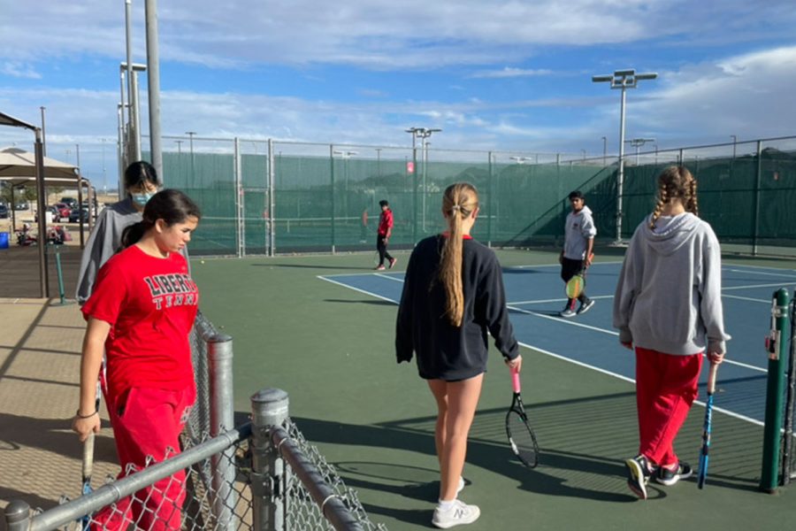With a 13-6 win over Heritage, Redhawk tennis earns their first win of the season. “The energy from the beginning all the way to the end of the match was amazing,” assistant tennis coach Neil Grobler said.