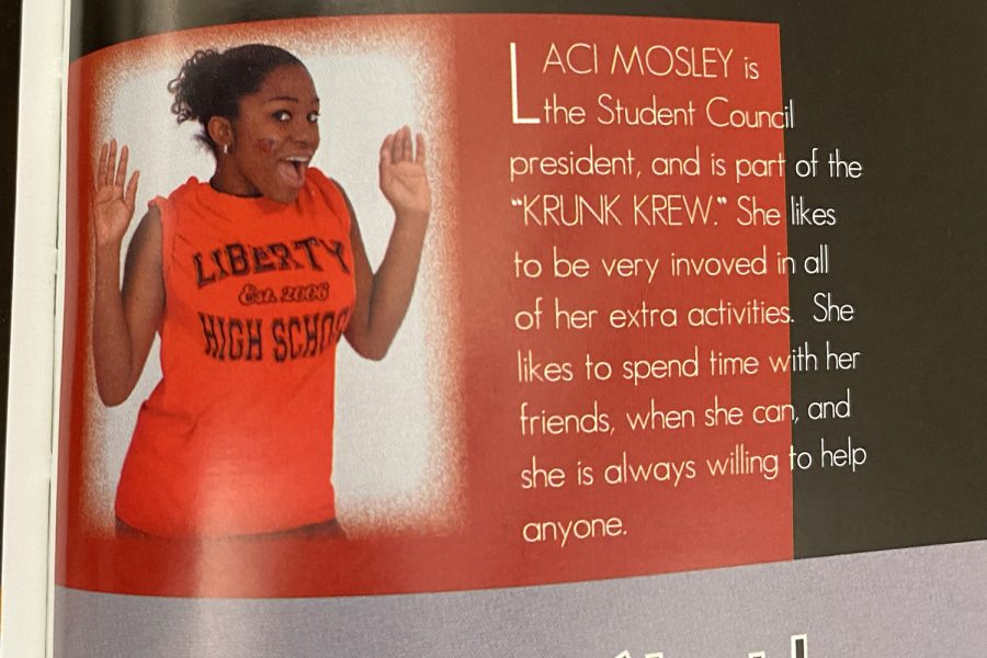As a high school student at Liberty, Laci Mosley was involved in numerous activities including serving being part of the schools hype team: the Krunk Krew. 