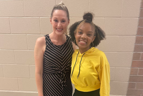 Sophomore Kyla Dalton (pictured right) stands with her dance teacher Sarah Cadungung after a performance Friday. In this weeks edition of Artistic Expressions, Wingspan sits down with Dalton as she discusses her passion for dancing. 
