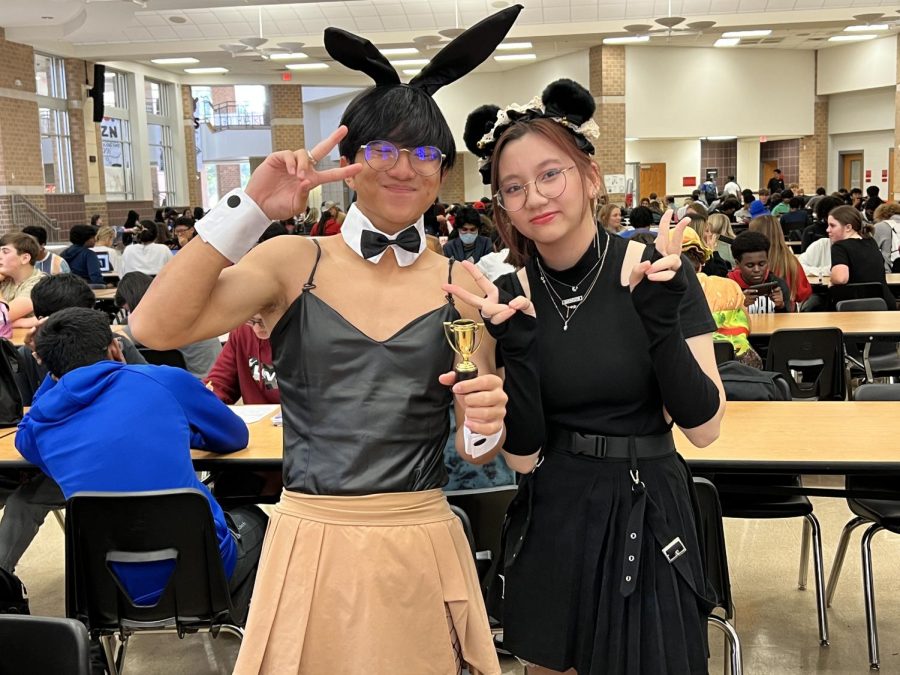 Juniors Chris Leung and Hannah Truong came to school ready to celebrate Halloween. For many students, the chance to dress in costume brought the Halloween spirit to campus.