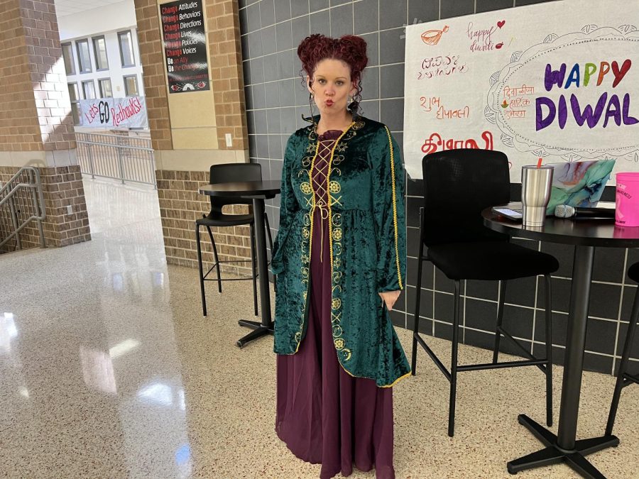 Halloween wasnt celebrated by students alone. Associate Principal Brook Fesco also dressed for the occasion.