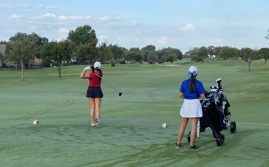 Girls+golf+traveled+to+Robson+Ranch+Golf+Course+on+Oct+21.+for+the+Argyle+Lady+Eagle+Invitational.+Sophomore+Abigail+Lee+brought+back+a+medal+for+the+team+after+placing+59th+place+among+105+players.