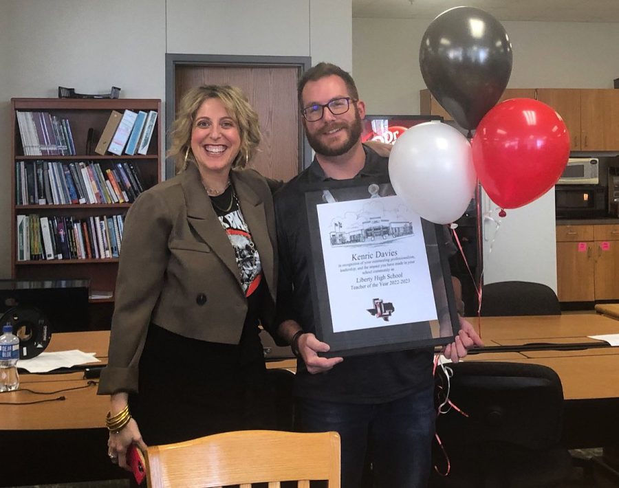 Physics and astronomy teacher Kenric Davies was named 2022-23 Teacher of the Year on campus. According to principal Stacey Whaling, Davies knowledge and engaging teaching style set him apart.