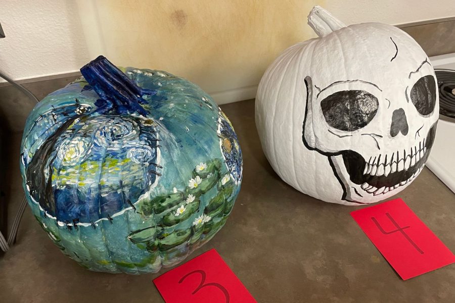 Students are able to vote on their favorite pumpkin, but some were also able to contribute. The art departments pumpkin featured a variety of well known paintings, and was made by AP art students.