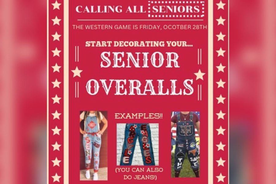 At the western game on Friday, seniors are encouraged by Student Council to decorate overalls or jeans. For many seniors, the events  and activities put on by Student Council have helped add more spirit to their final year in high school.