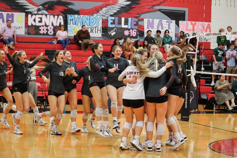 The Redhawk volleyball team earned the title of Bi-District Champions on Tuesday, when they beat the Frisco Racoons 3-1. Losing the first set, the team made a comeback to secure the next three sets and win the game.