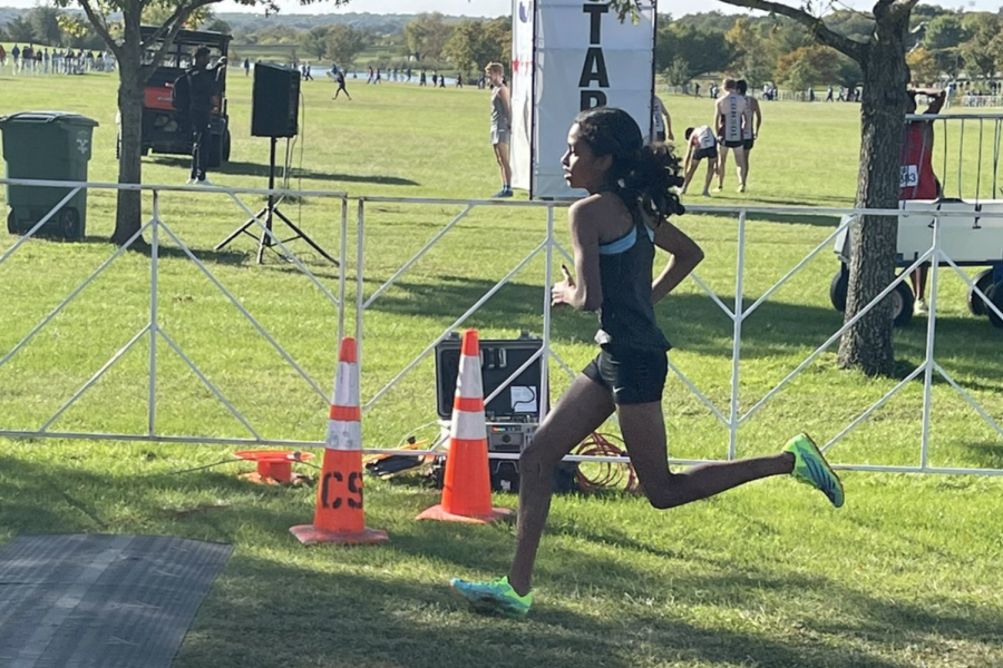 Srishti Shetty running in the Girls 5A Division, and finishing at 98th place. I was happy with my results, but I know that I can only grow from here, so I’m ready to compete and hopefully achieve my goals next year, Shetty said.