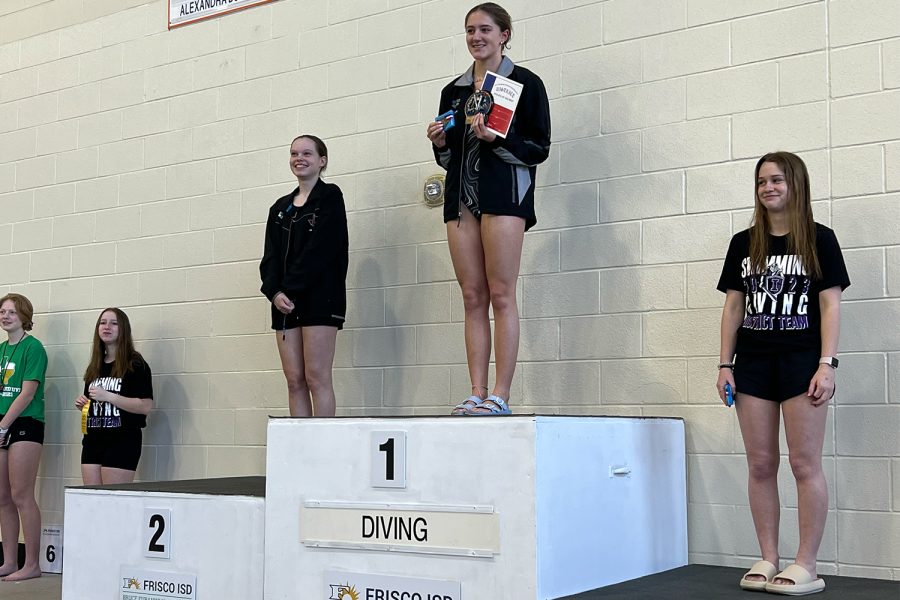 Sophomore Aubrey Henderson finished 2nd in the District 10-5A Diving Meet at the Bruce Eubanks Natatorium Thursday in Frisco. 