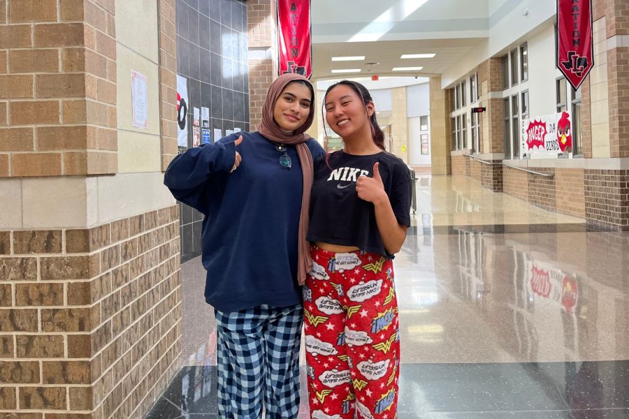 Students on campus, such as seniors Urooj Qureshi and Samantha Natividad, have taken part in dress up days as Winter Formal approaches Saturday. The themes include: Take A Nap Tuesday, White Out Wednesday, Thermal Thursday, and Fuzzy Sock Friday. 
