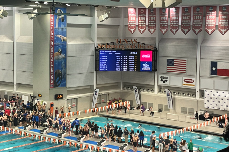 Competing at the 5A state meet on Friday and Saturday, four Redhawk swimmers, Izabella Oushalkas, Zoe Schneider, Avery Langan, and Maria Oushalkas, found themselves at 12th overall out of 63 teams. “Swimming is considered an individual sport. However, competing at a high school level, I watched the kids come together, bond, and rely on one another to keep them going throughout the season and become an actual team,” head swim coach Zachariah Gnoza said. 