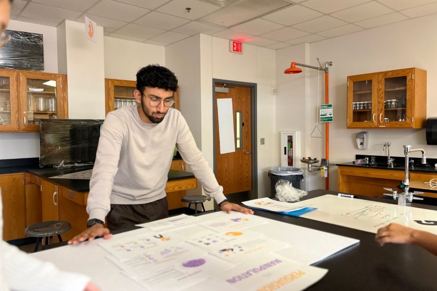 AP Research students are presenting their study and experimentation materials for students and staff at a gallery walk. The presentation will take place in the library Thursday from 12:10 p.m. - 12:50 p.m. (junior Abdurraheem Sheikh pictured)
