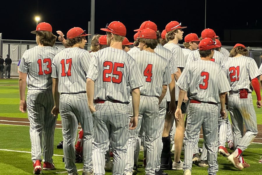 The baseball team continues District 10-5A play Friday when the Redhawks host Heritage at 7 :30 p.m. 

