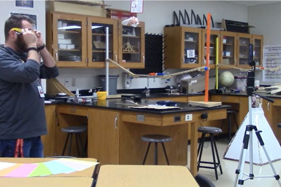 Taking a distraction and turning it into a tool, increasing amounts of teachers have turned to social media for educational purposes. On campus, AP Physics teacher Kenric Davies (pictured) has taken to creating Fun Physics Friday TikTok videos.