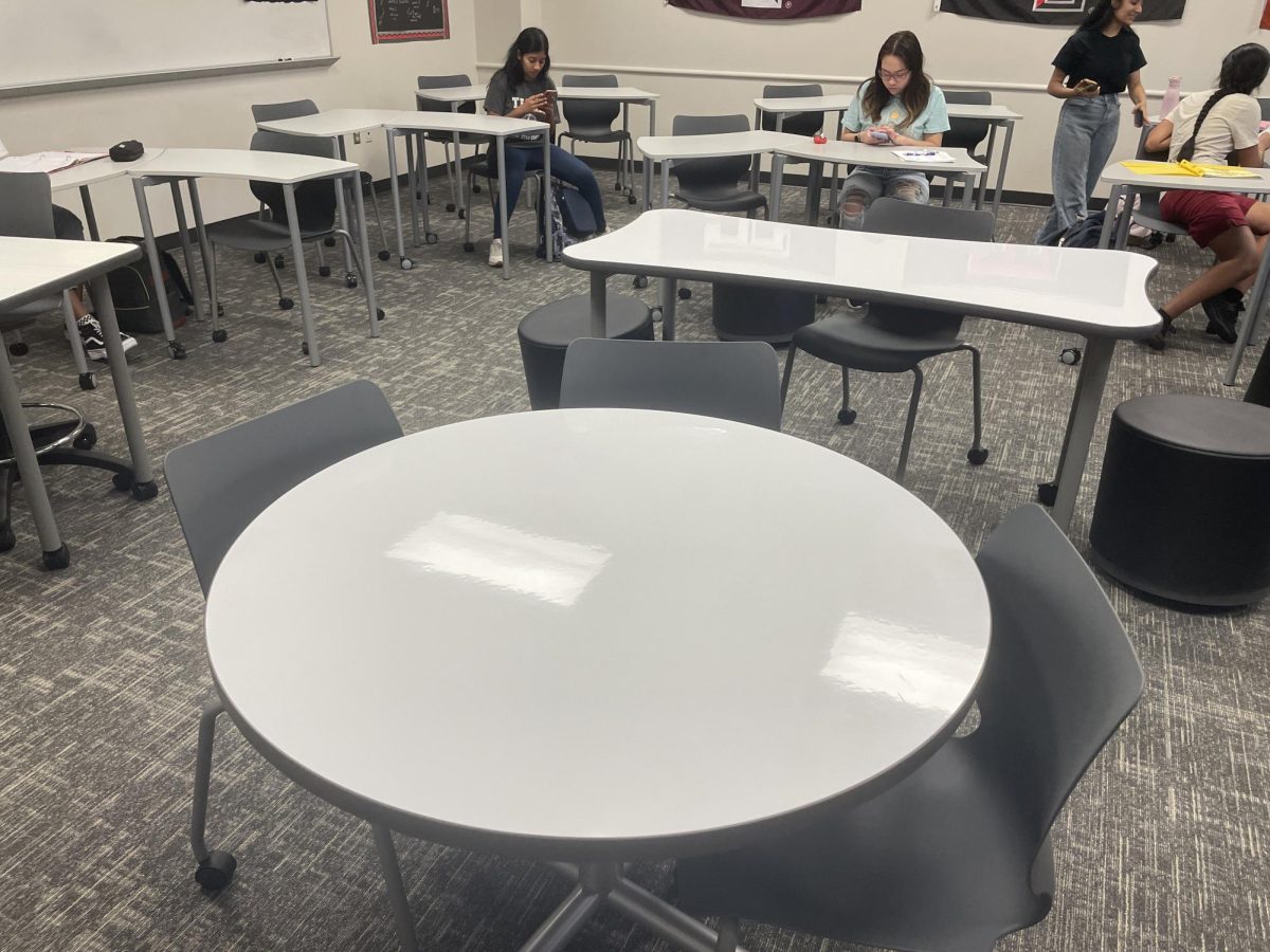 Out+with+the+old+and+in+with+the+new+is+the+motto+this+year+as+classrooms+got+a+refresh+with+new+furniture.+This+includes+new+desks%2C+chairs+and+whiteboard+tables.