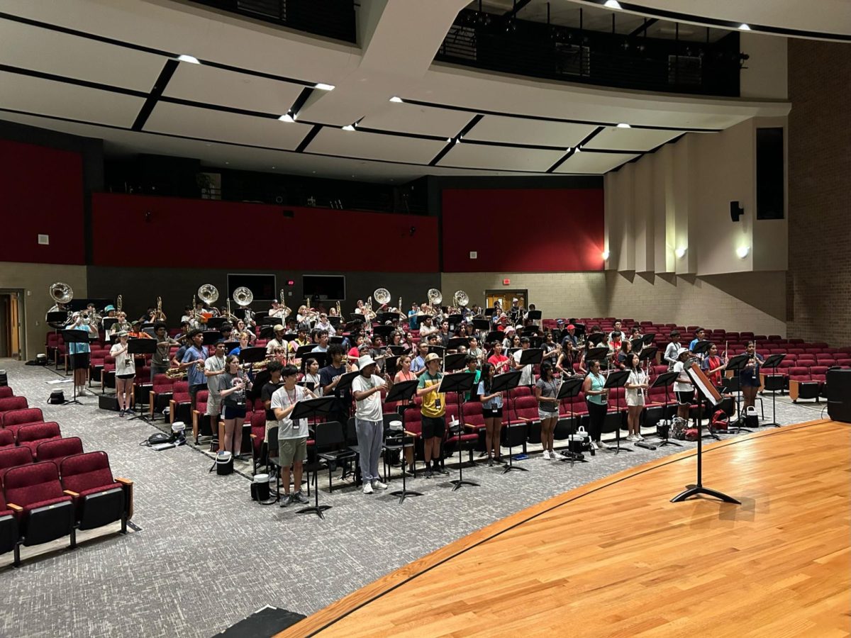 “We’ve had to come up with alternate plans,” Weaver said. “The vast majority of days have been spent in the auditorium just practicing music, but, one day, recently, we were given access to the fieldhouse and could practice fundamental marching exercises without being outside.”
