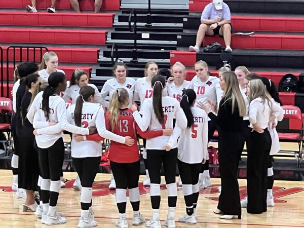 After defeating the Knights on Tuesday, Redhawk volleyball becomes 5-0 in district play. “The win is great but there is still lots of time left in the season,” junior Andrea Juneau said. 
