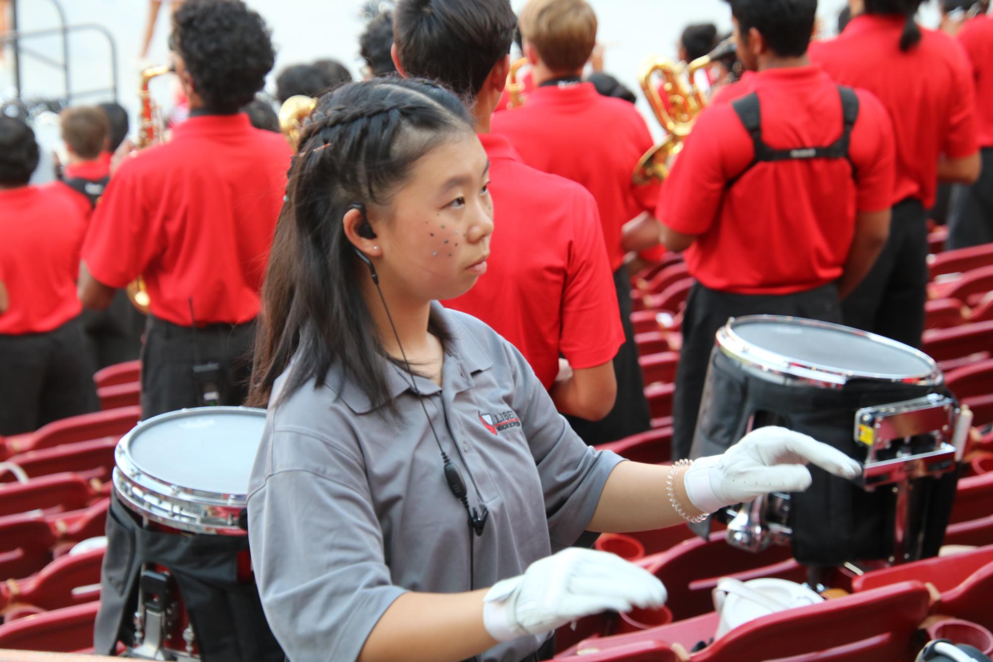 Band will be taking a break from football and will be taking on the field for Tuesday’s Annual Frisco ISD Marching Band Showcase at the Ford Center from 6:30-9:30 p.m. The showcase of this years show, A Common Thread, will be an opportunity for the band to display their talent in front of the districts 11 other schools.

