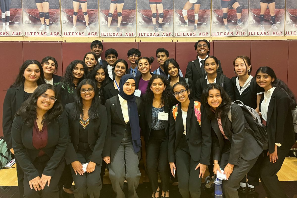 The entire Liberty Model UN team is pictured at MUN regionals. Next, they will advance to MUN State, which is upcoming in the new year.