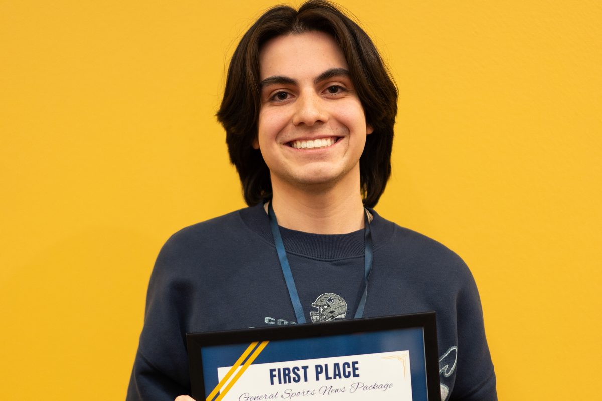 WTV Producer, junior Joaquin Perez competed in General Sports News Package and put together a first-place story. I feel like I really learned what it takes in the real world, Perez said.
