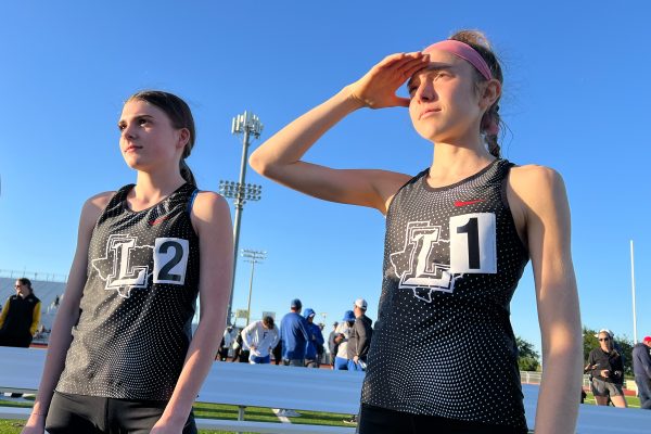 The numbers told the story at the Area meet as senior Syndi Wilkins (#1) and junior Sofia Golladay (#2) finished in 1st and 2nd place in the 3200 and hope to do the same at the Regional meet Friday and Saturday in Arlington. 