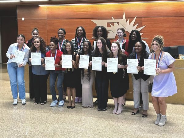 The Frisco ISD Board of Trustees held their April meeting on Tuesday. At the meeting, several Redhawks were recognized including those from the Academic Decathlon team and the state championship girls’ basketball team.