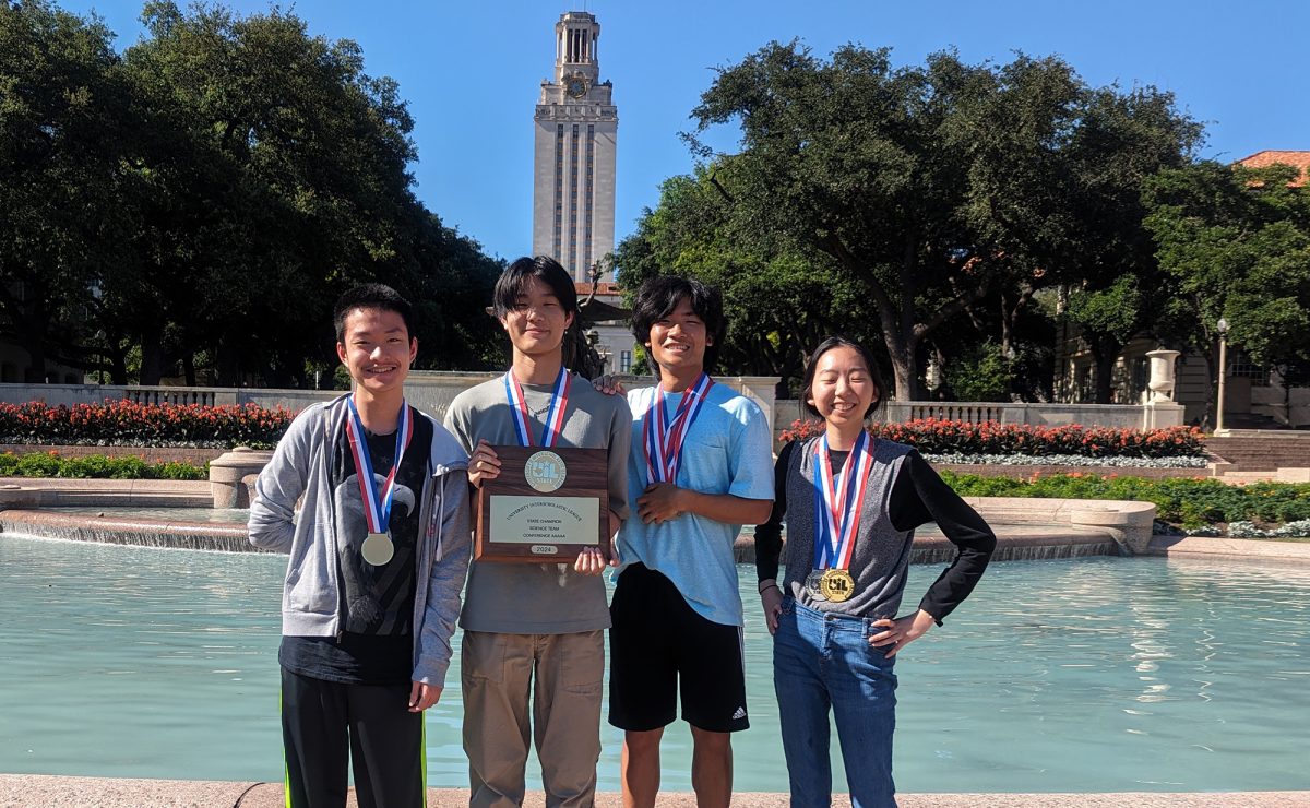 Taking+1st+place+in+the+UIL+5A+science+competition+at+UT-Austin%2C+the+team+of+%0Aof+seniors+Jason+Xie%2C+Adler+Xu%2C+junior+Jenny+Wang%2C+and+sophomore+Bryan+Zheng+won+the+science+team+championship+by+more+than+100+points.+%0A