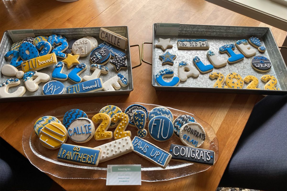  Besides simply creating cookies related to whatever college the graduate is going to, Bri can also include cookies celebrating a graduate's interests and achievements from high school.