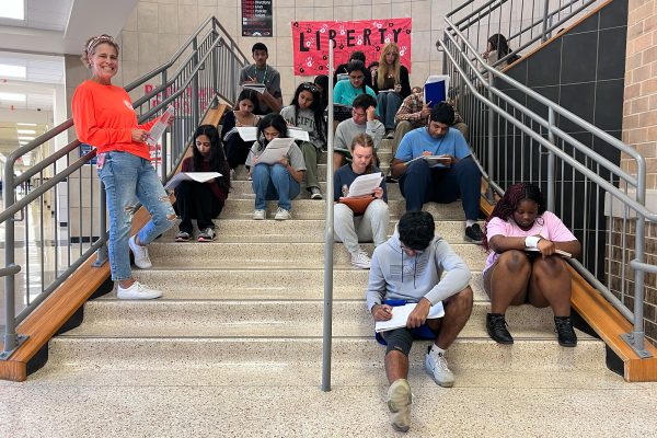 AP English Literature students brought the short story they are learning in class to life, by reading it in setting salike to the story. AP Literature teacher Elizabeth Evans believes this is also a good way for students to remain engaged in the lesson. 