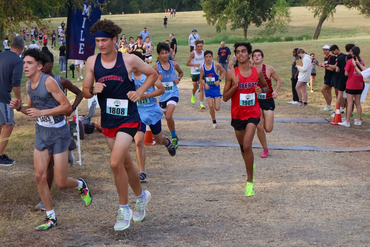 Senior Tarak Oak leads the Redhawks in their district preview race at the  Lovejoy Invitation in McKinney on Sept. 14. 

On Saturday, the team ran on a flatter course at the Ken Gaston Invitational in Grand Prairie where the girls' team took first place. 