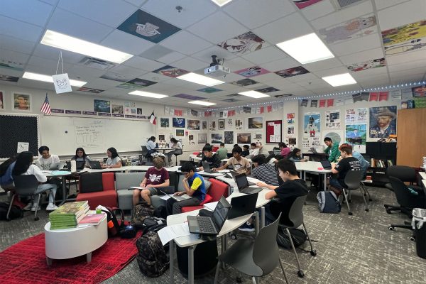 The American Studies students watch 'The Crucible' during class to learn more about the Salem Witch Trials and early American colonies. 