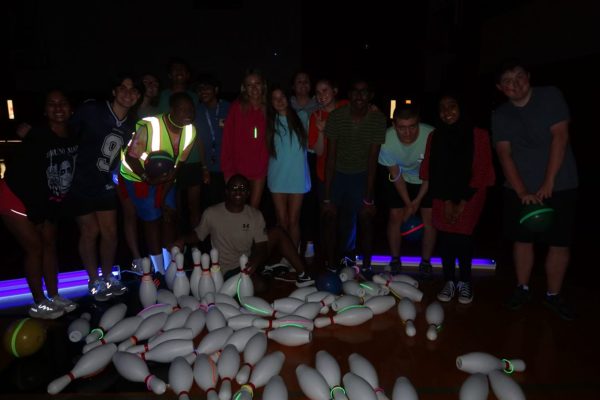  Right before their official bowling practice in a bowling facility, this week students got to partake in a different kind of bowling practice in the dark.
