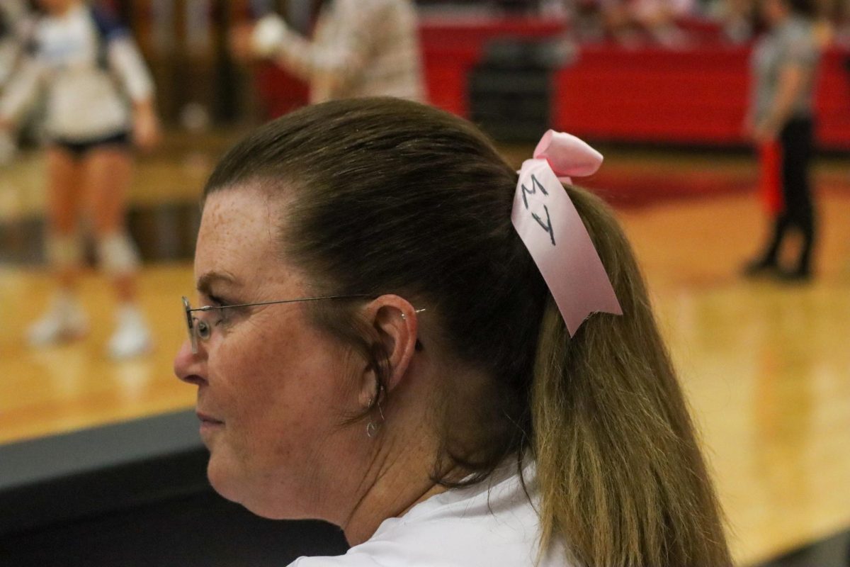 It's not just the athletes who wear the bows in solidarity with breast cancer patients and survivors. It's the spectators and workers as well. 