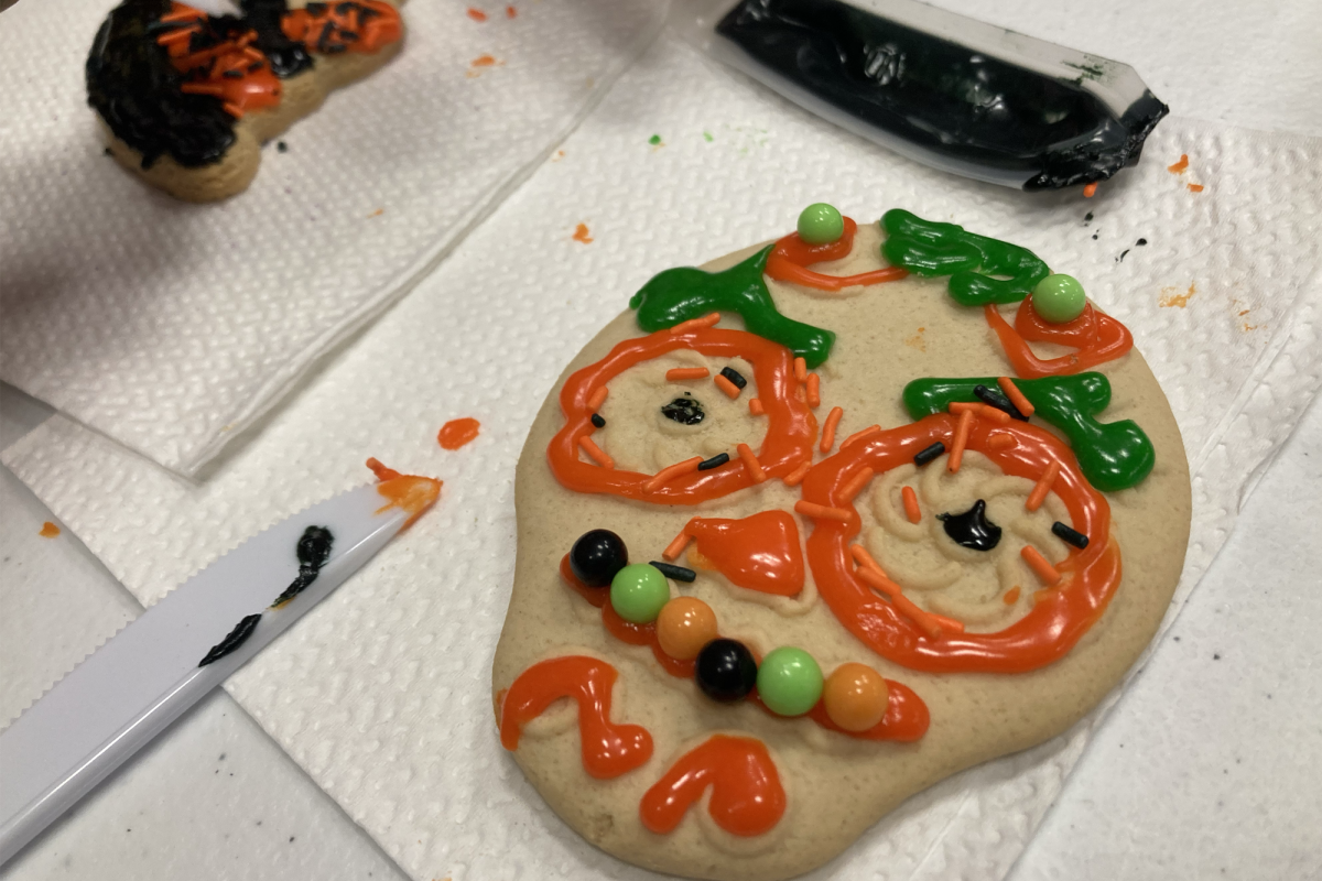 Some orchestra students are given the opportunity to express their creativity with cookie decorating.