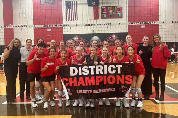 In their final home match of the 2024 season, the first-place Redhawks volleyball team (12-1) secured a third consecutive district championship with their third  3-0 sweep over third place Memorial (9-4) this season.