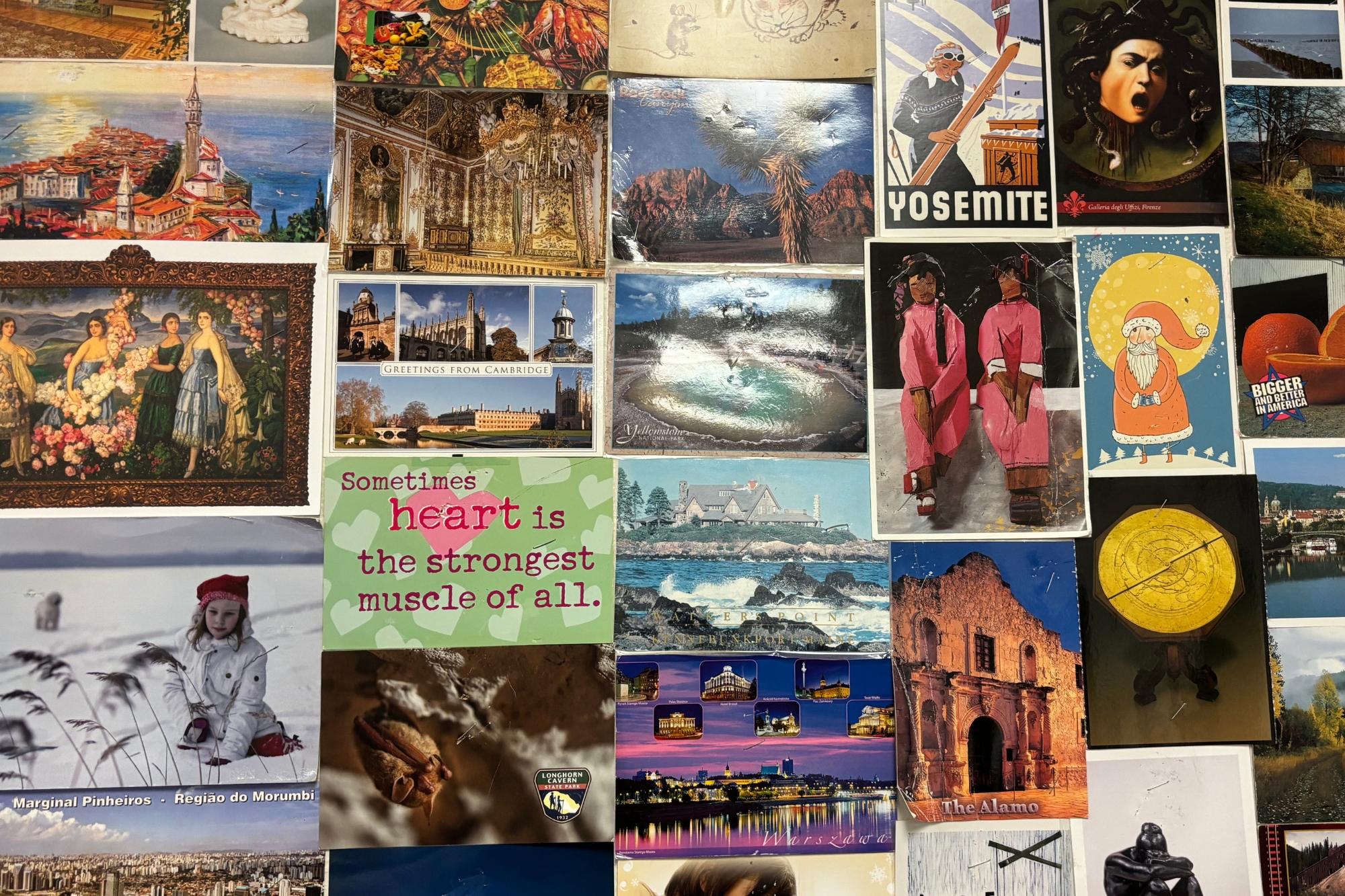 GT Humanities teacher Sarah Wiseman has decorated her classroom with 1,436 postcards from around the world, representing her lifelong collection and contributions from students and colleagues, to inspire cultural and academic exploration.