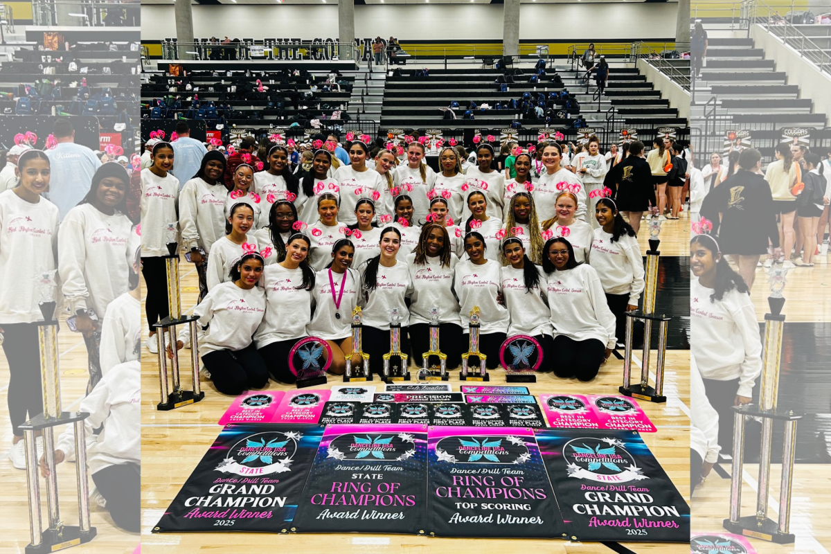 Red Rhythm won the state grand championship on Saturday as they competed at the Danceline USA DFW State Finale. “They did outstanding,” Red Rhythm assistant director Sydney Mooty said. “Our officers and team both ranked first in our division. We had soloists go as well, Mason Classe and Neta Evan also placed. And then our ensemble placed first in jazz. Overall, it was an amazing weekend. They had great teamwork and worked together all weekend, very proud of them.”